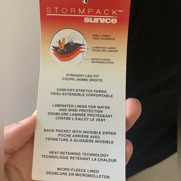 BLACK THICK LINED PANTS - Picture 5 of 6